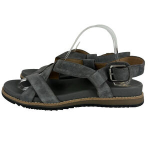 Sofft Sandals Womens Size 11 M Gray Leather Suede Fairbrook Lined Cushioned